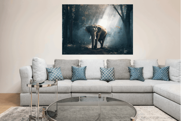 Dieren Decoratie. Muurrechthoek Olifant