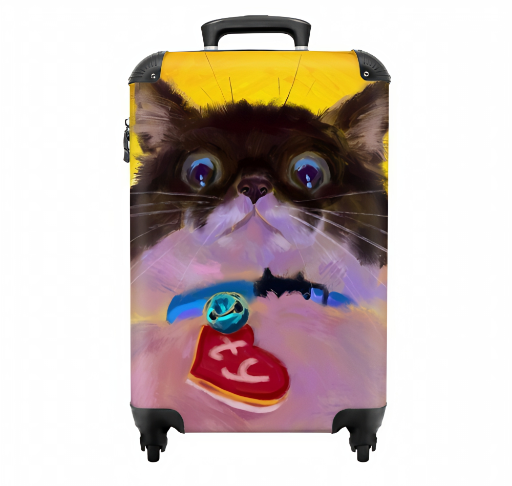 Reiskoffer Kat TY.Kunstwerk van Aureolin Flax.