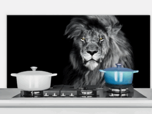 Spatscherm Keuken Leeuw oranje ogen