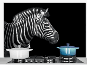 Spatscherm Keuken Zebra