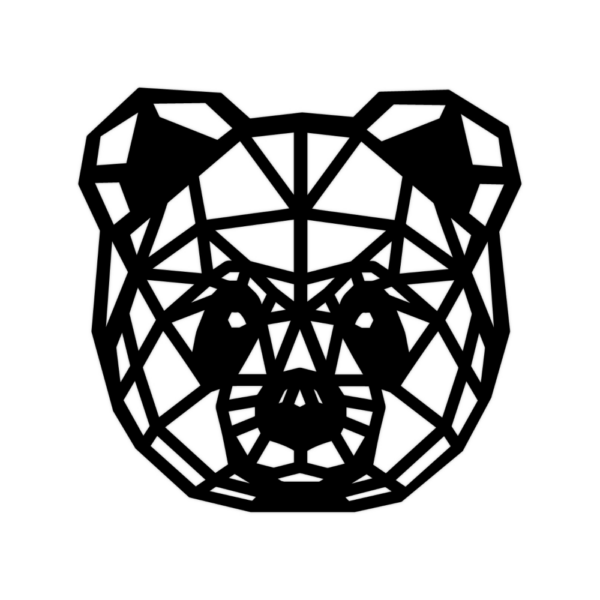Geometrische Panda van MDF.