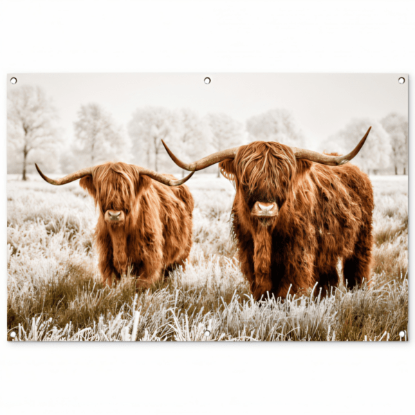 Tuinposter Schotse Hooglanders.