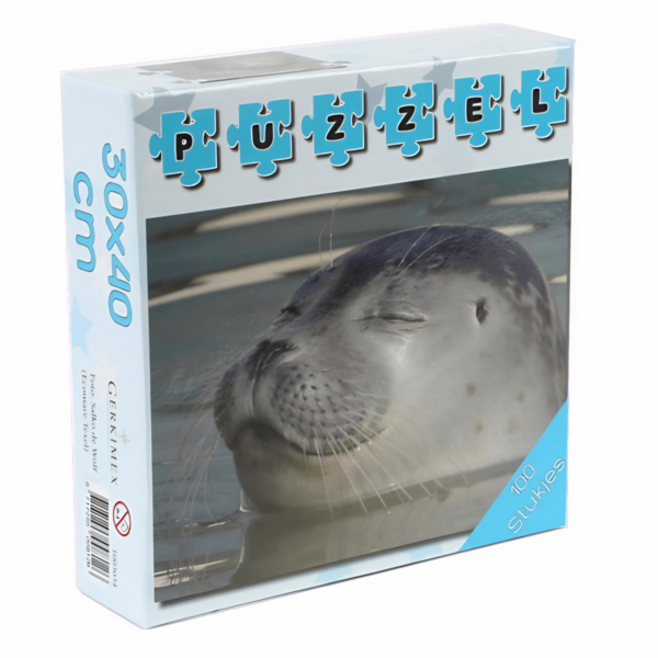 Doos van een puzzel met een Zeehond.