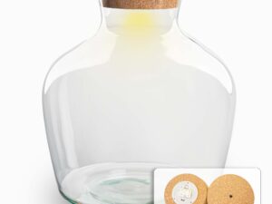 Terrarium Fles met Kurk – Fat Joe + LED Kurk – Gesloten Terrarium – Hoogte 30 cm