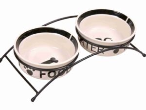 Trixie Voerbak / Drinkbak Set Eat On Your Feet Wit / Zwart