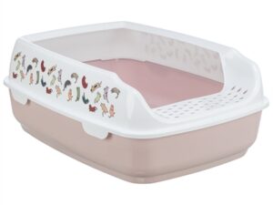 Trixie Kattenbak Delio Met Rand Bedrukt Lichtroze / Wit