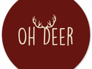 Muurcirkel Oh Deer Rood