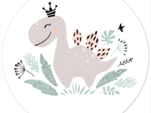 Muurcirkel Kids Dino Meisje