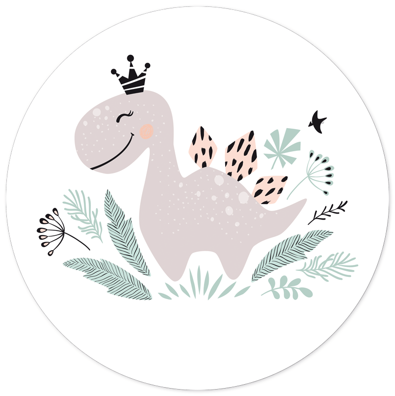 Muurcirkel Kids Dino Meisje