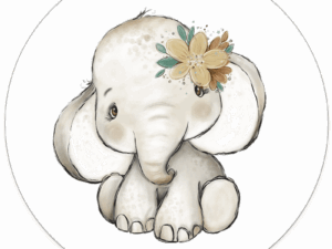 Muurcirkel Kids Olifantje Meisje
