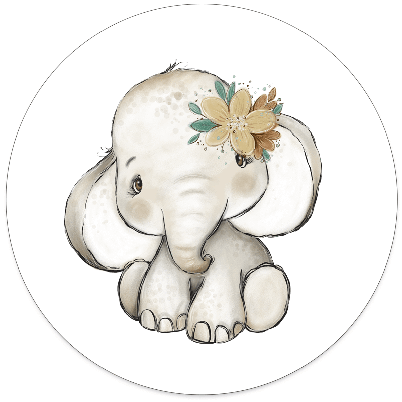 Muurcirkel Kids Olifantje Meisje