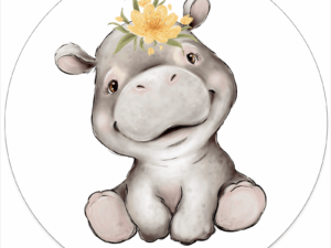 Muurcirkel Kids Hippo Meisje
