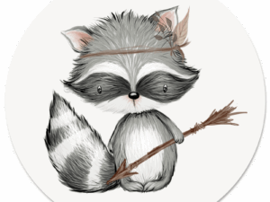 Muurcirkel Kids Wasbeertje Grijs