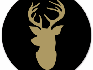 Muurcirkel Rendier Silhouet Goud