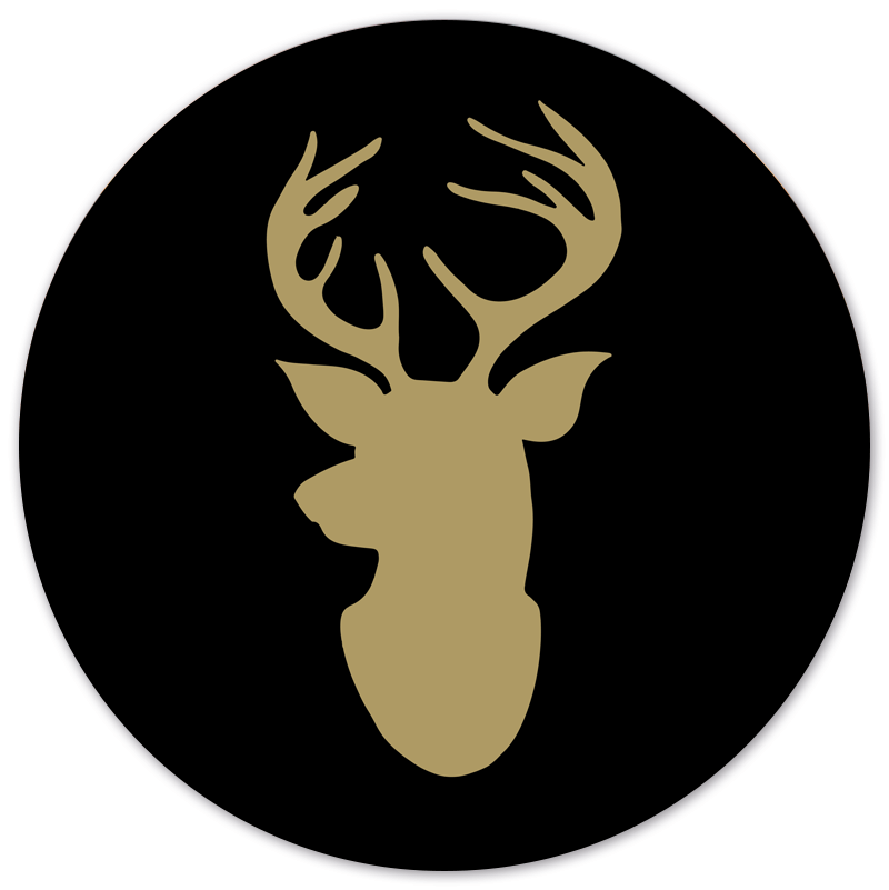 Muurcirkel Rendier Silhouet Goud