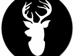 Muurcirkel Kerst Rendier Zwart Wit