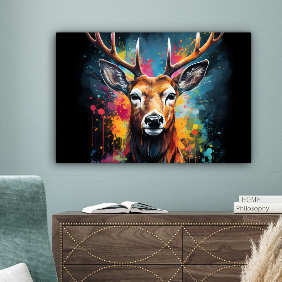 Canvas Hert Graffiti - Afbeelding 4