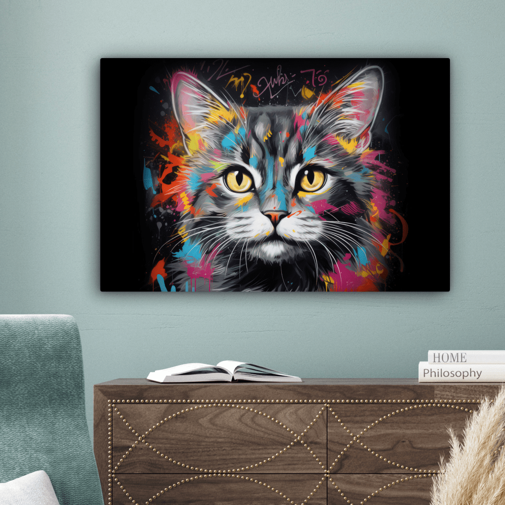 Canvas Kat Graffiti