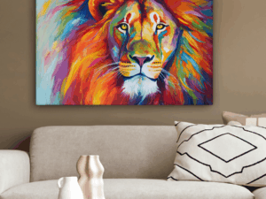 Canvas Leeuw Kleurrijk