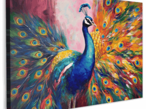 Canvas Pauw Kleurrijk