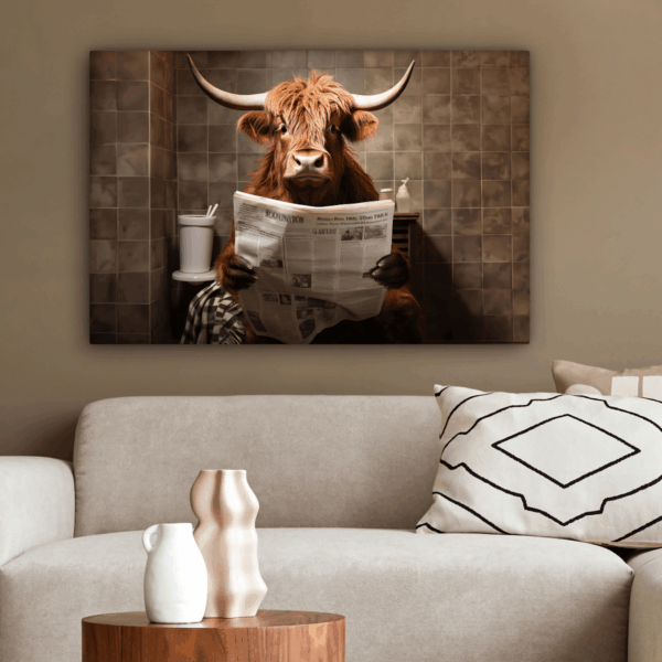 Canvas Schotse Hooglander Toilet - Afbeelding 2
