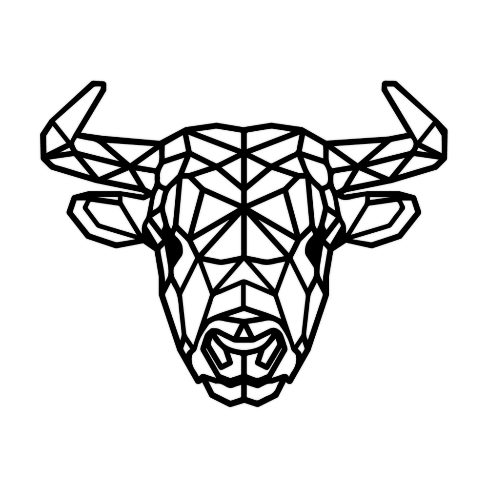 Geometrische Bison van duurzaam hout