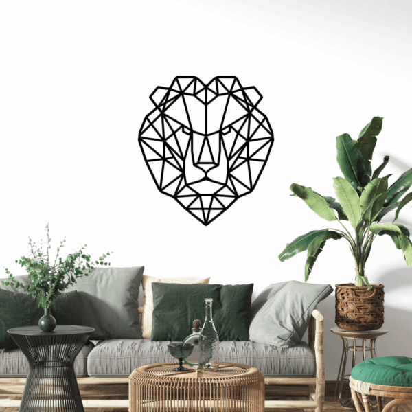 Geometrische Leeuw van zwart MDF.