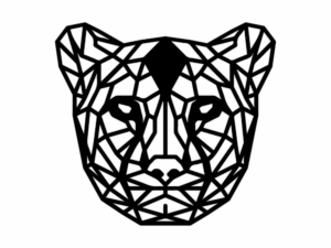 Geometrische panter van duurzaam hout