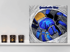 Greenbottle Blue op Canvas