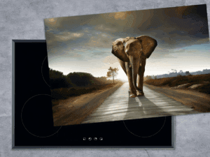 inductiebeschermer met olifantmotief