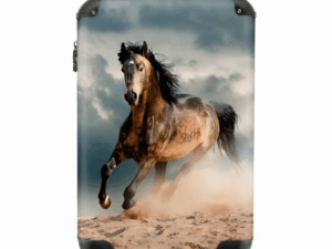 Reiskoffer Rennend Bruin Paard