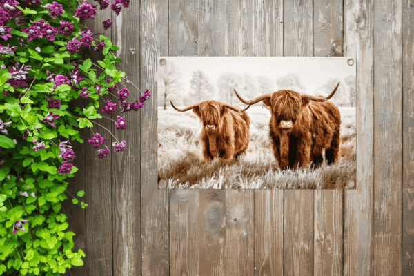 Tuinposter Schotse Hooglanders natuur