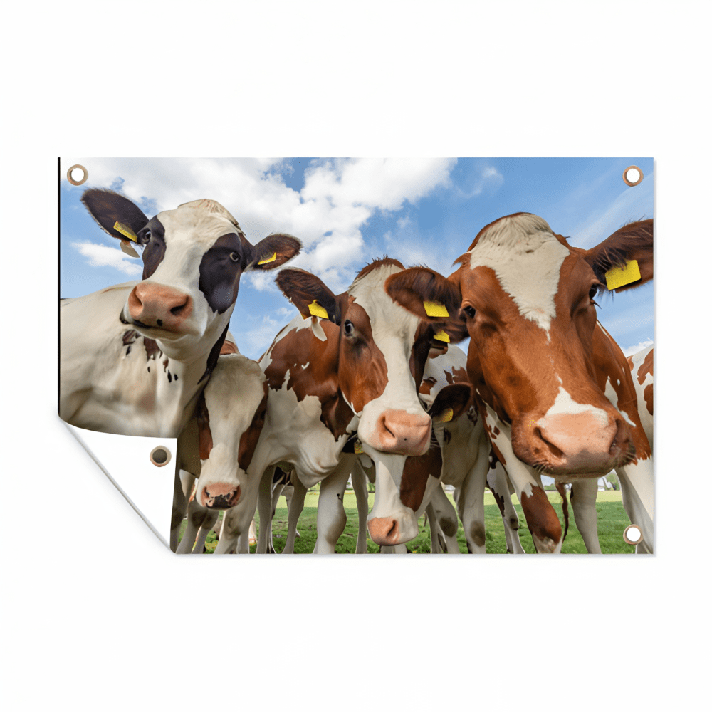 Tuinposter Nieuwsgierige Koeien