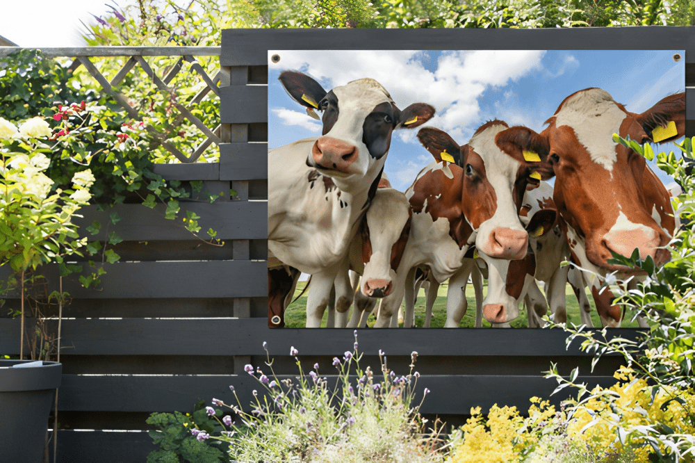 Tuinposter Nieuwsgierige Koeien