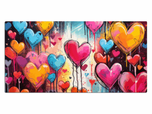 Bureau onderlegger Hartjes in verschillende kleuren.