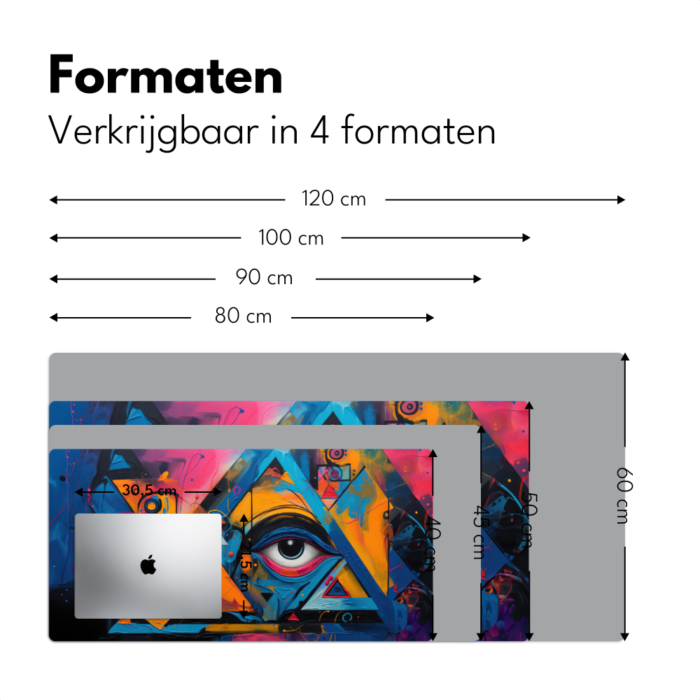 Bureau Onderlegger Graffiti Oog. maten.