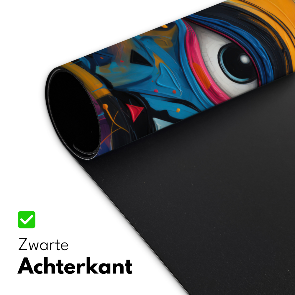 Bureau Onderlegger Graffiti Oog. zwarte onderkant