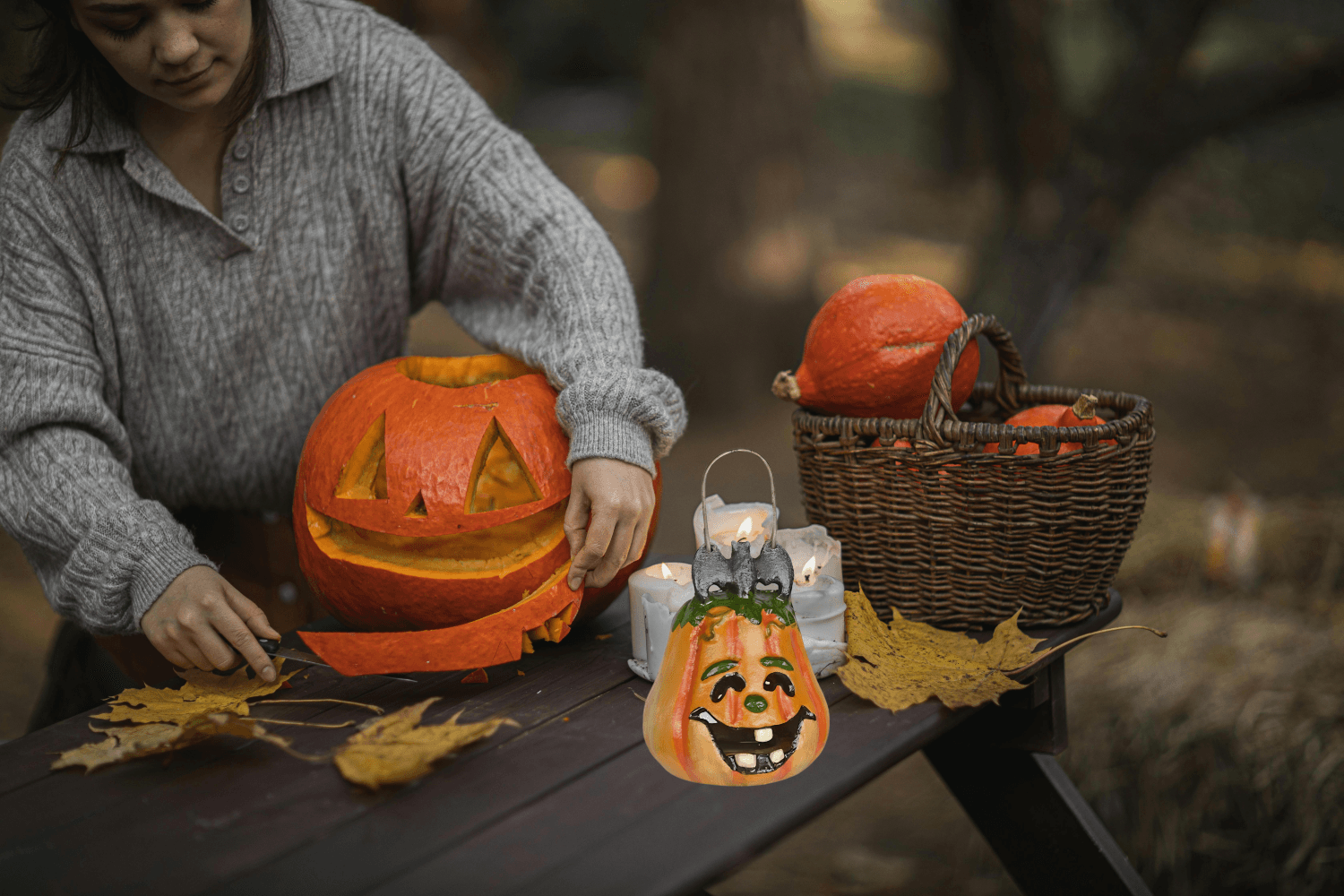 Halloween voor Mensen. Gietijzeren Pompoen Theelichthouder Halloween