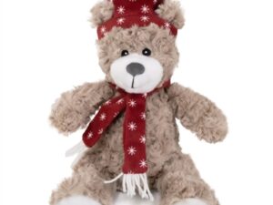 Cupid & Comet Brie Beer Met Muts En Sjaal Rood