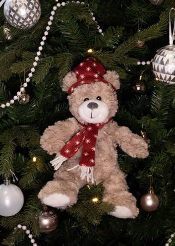 Cupid & Comet Brie Beer Met Muts En Sjaal Rood - Afbeelding 5