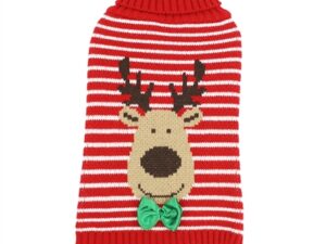 Happy Pet Hondentrui Rendier Gestreept Rood / Wit