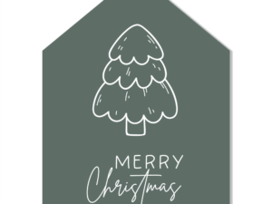 Kersthuisje Merry Christmas Groen
