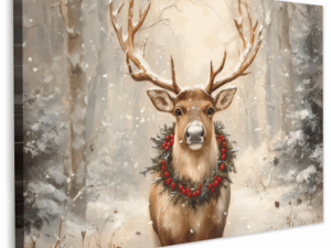 Canvas Schilderij Kerst Rendier