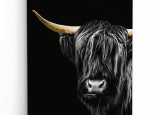 Canvas Schotse Hooglander Gouden Hoorns
