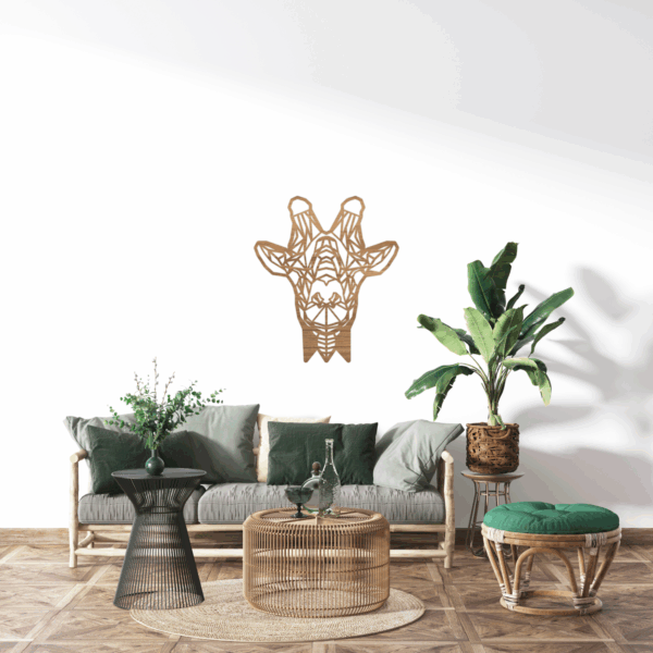 Geometrische Houten Giraffe Kop