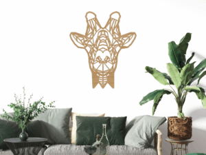 Geometrische Houten Giraffe Kop