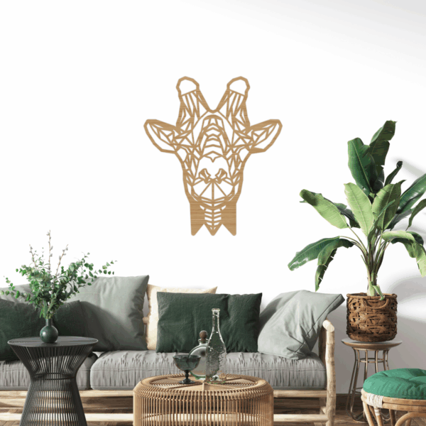 Geometrische Houten Giraffe Kop