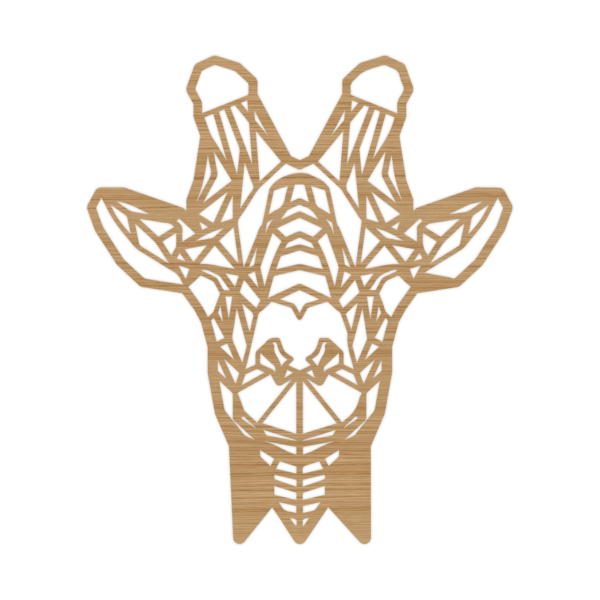 Geometrische Houten Giraffe Kop.Bamboe hout