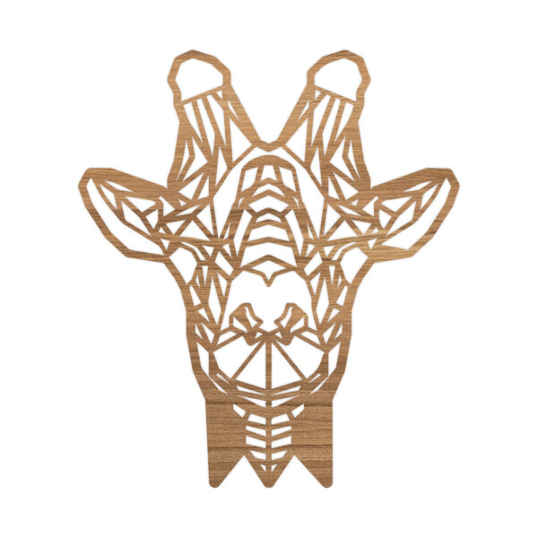 Geometrische Houten Giraffe Kop.EIkenhout