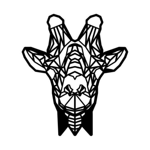 Geometrische Houten Giraffe Kop.zwart MDF
